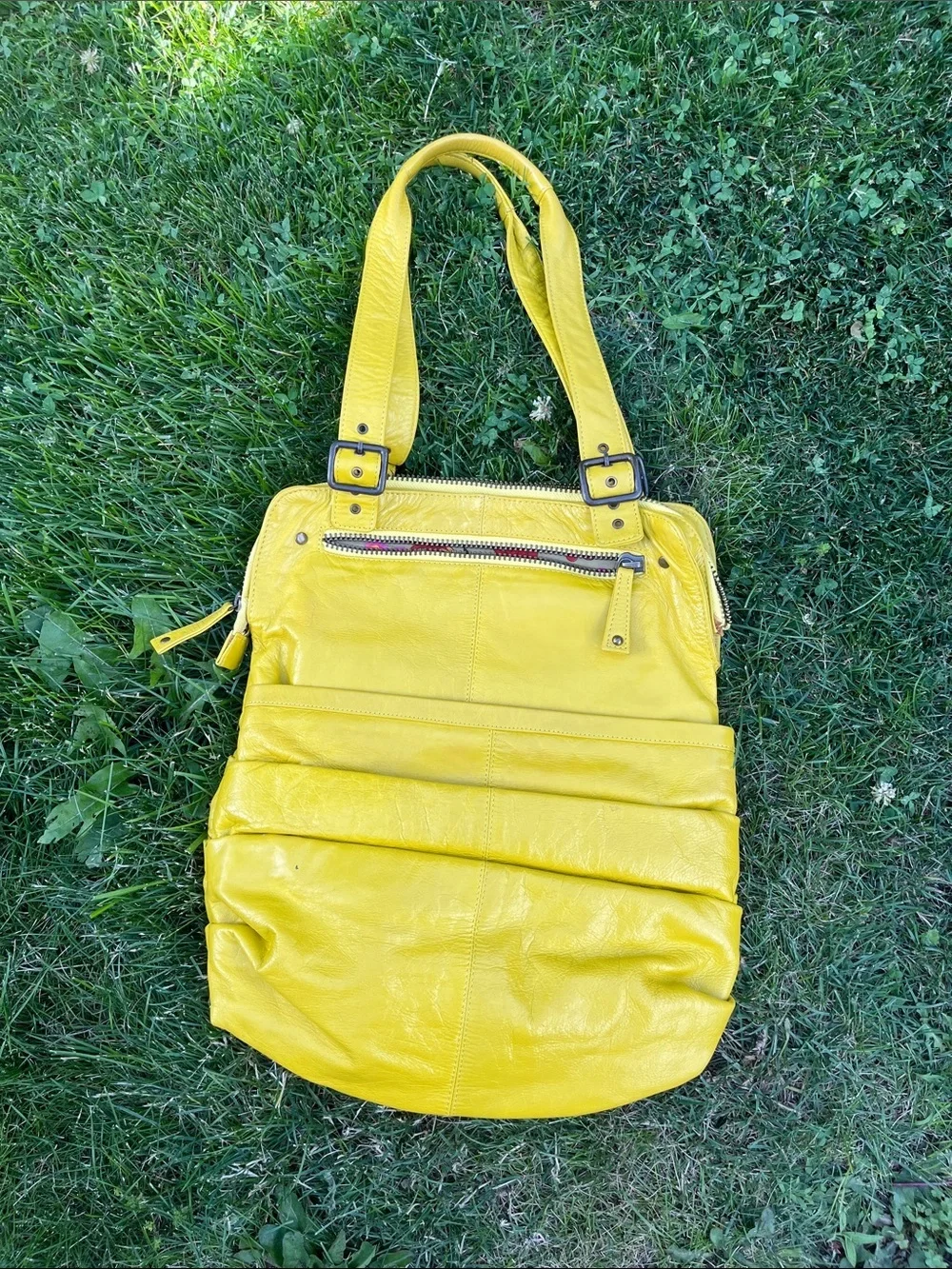 Latico Yellow Leather Tote Bag - Bright Yellow Women's Shoulder Bag